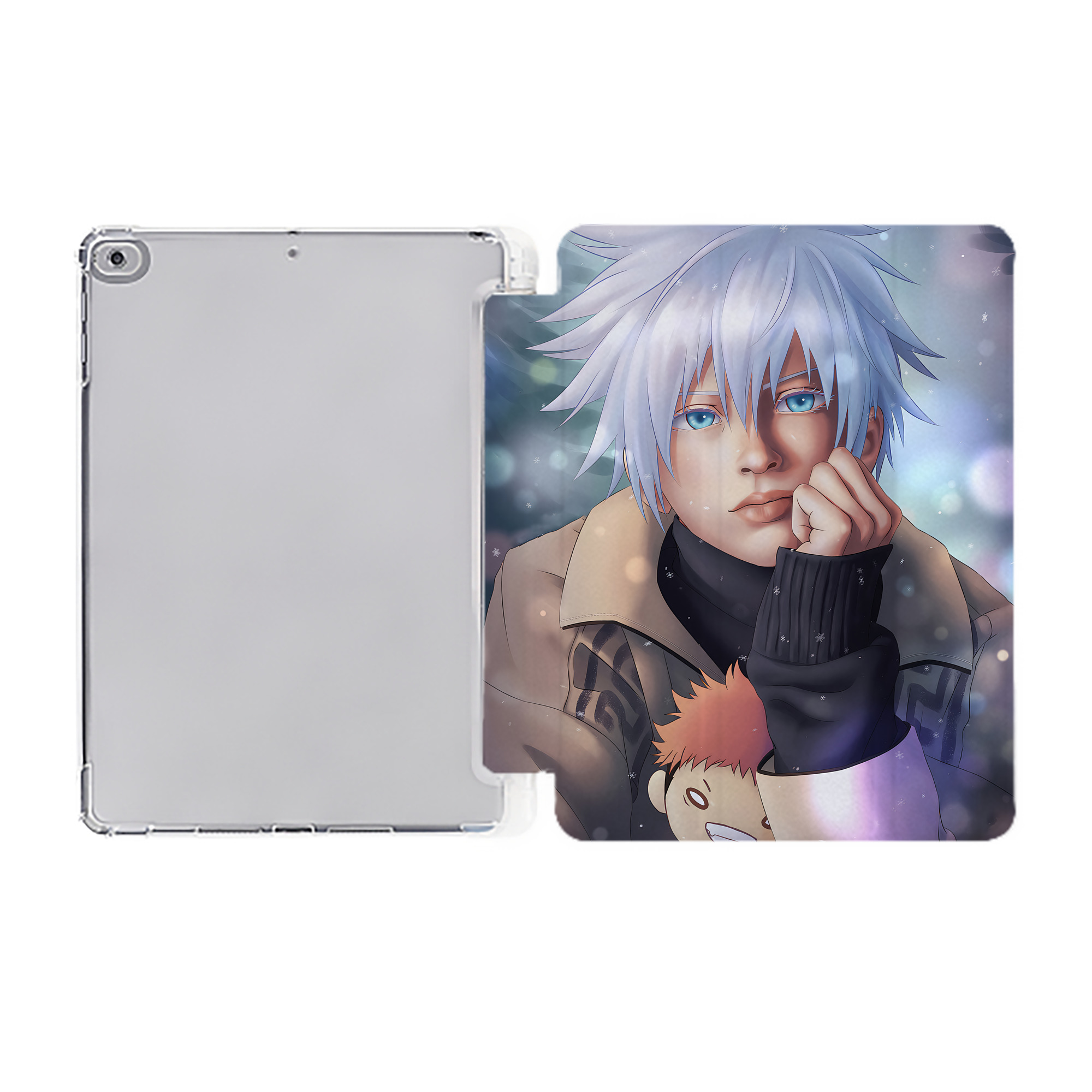 （画像用） 呪術廻戦 Jujutsu Kaisen IPad ケース ペン収納付き 三つ折りスタンド PUレザー×シリコン 対応機種9.5/10.5/10.9インチ